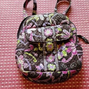 Vera Bradley Pink and Brown Floral Quilted Backpack